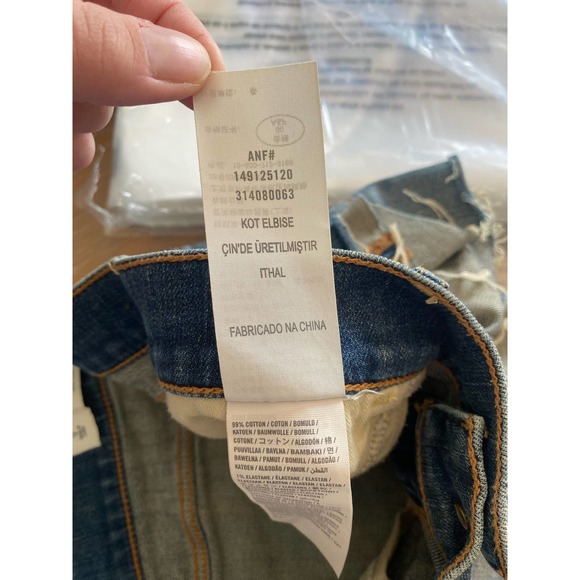 Abercrombie & fitch 0/25 low rise raw hem cut off jean shorts bin1 - Picture 6 of 8